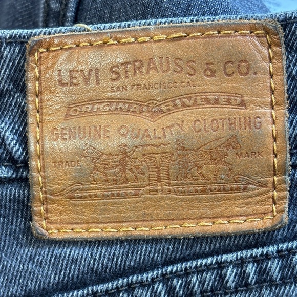 Levi's Wedgie Straight Jeans Black Gray Cutoff Fray 31 - Picture 8 of 10